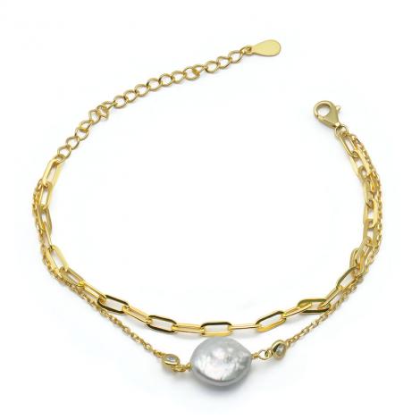 Браслет, вставка: жемчуг "барокко" (культ.), арт.:042231331gp, SilverWings, рис. 1