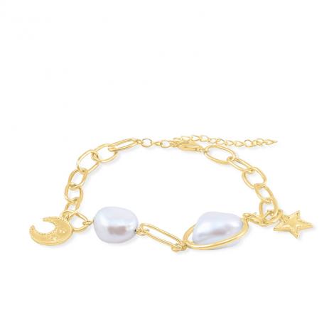 Браслет, вставка: жемчуг "барокко" (культ.), арт.:04sab1543gp-205, SilverWings, рис. 1