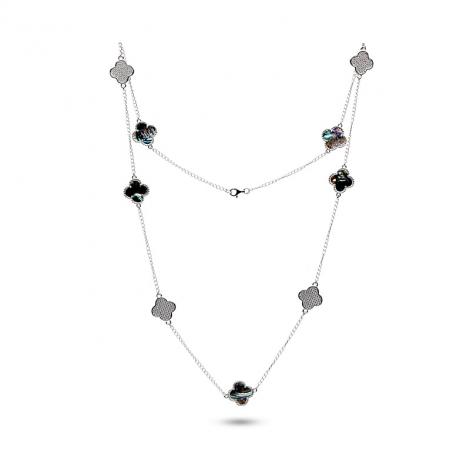 Колье, вставка: перламутр, куб.цирконий, арт.:0520912516k, SilverWings, рис. 1