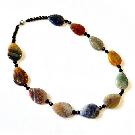 Бусы, вставка: агат, оникс, арт.:052121108mix, SilverWings, рис. 1