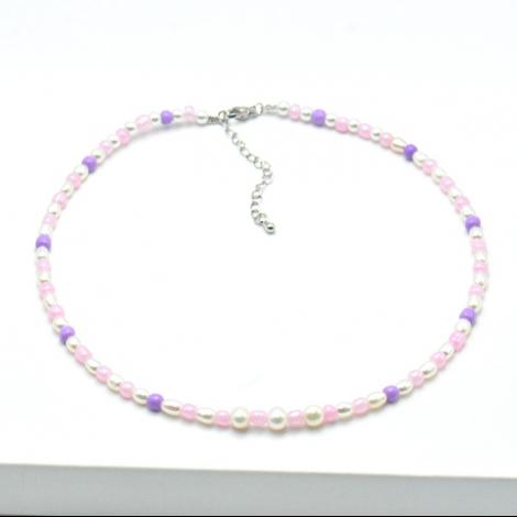 Колье, вставка: майорика, жемчуг (культ.), арт.:0521211656mix3, SilverWings, рис. 1