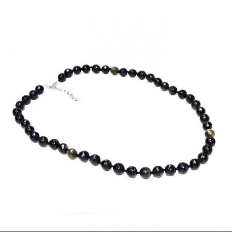 Бусы, вставка: обсидиан, арт.:052121193b, SilverWings, рис. 1