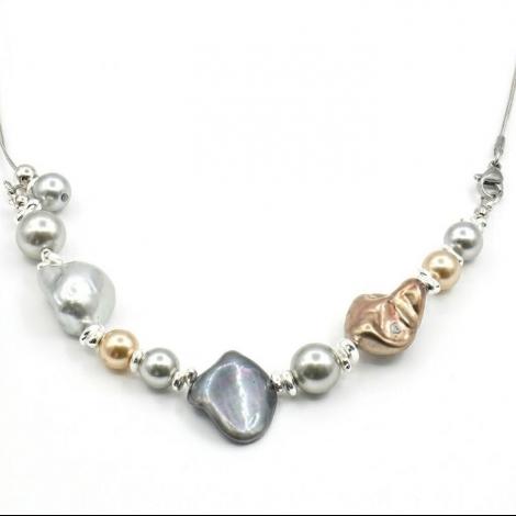 Колье, вставка: майорика, арт.:052211291mix, SilverWings, рис. 1