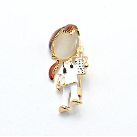 Брошь, вставка: эмаль, арт.:082131305gp-d, SilverWings, рис. 1