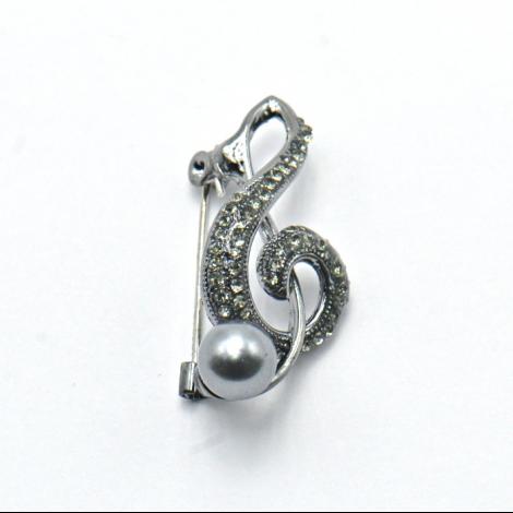 Брошь, вставка: куб.цирконий, майорика, арт.:082251416brp-b, SilverWings, рис. 1