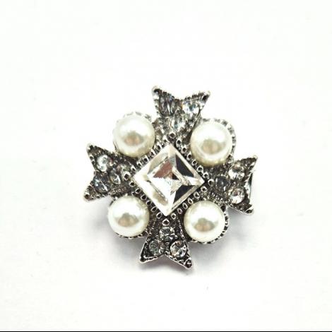 Брошь, вставка: куб.цирконий, майорика, арт.:082251512a, SilverWings, рис. 1