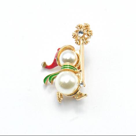 Брошь, вставка: куб.цирконий, майорика, эмаль, арт.:082291198gp-mix1, SilverWings, рис. 1