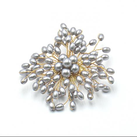 Брошь, вставка: майорика, арт.:082401432gp-f, SilverWings, рис. 1