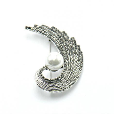 Брошь, вставка: майорика, кристалл "swarovski", арт.:082401435a, SilverWings, рис. 1