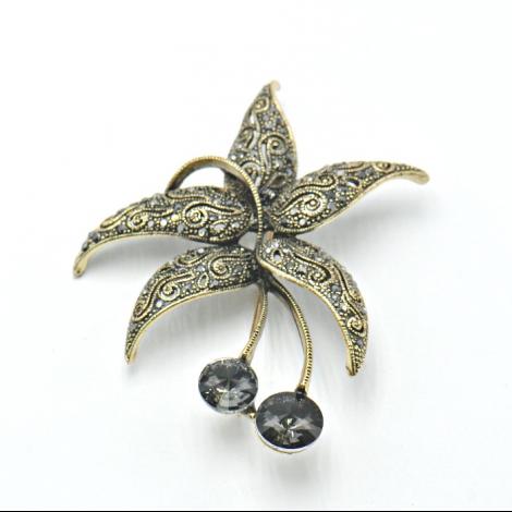 Брошь, вставка: кристалл "swarovski", арт.:082401436p, SilverWings, рис. 1