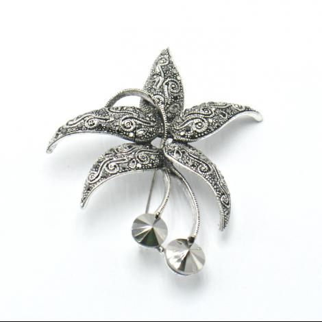 Брошь, вставка: кристалл "swarovski", арт.:082401438t, SilverWings, рис. 1