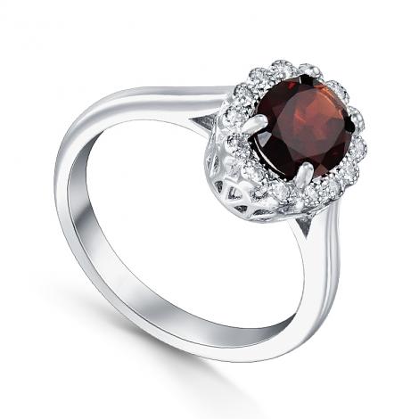 Кольцо, вставка: гранат, куб.цирконий, арт.:210011-289-32, SilverWings, рис. 1