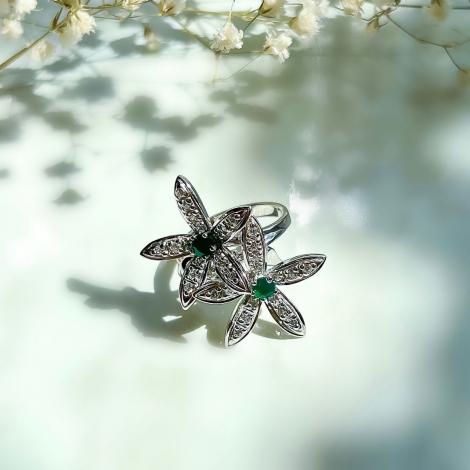 Кольцо, вставка: агат, куб.цирконий, арт.:210667-r-06-88, SilverWings, рис. 1