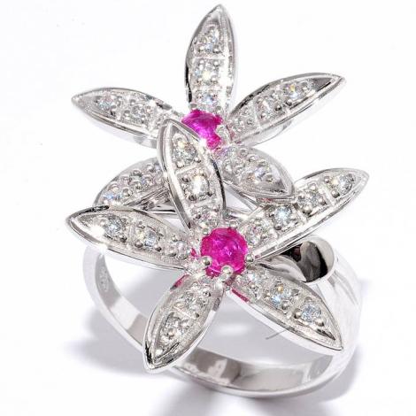 Кольцо, вставка: корунд (руб.), куб.цирконий, арт.:210667-r-06-88, SilverWings, рис. 1