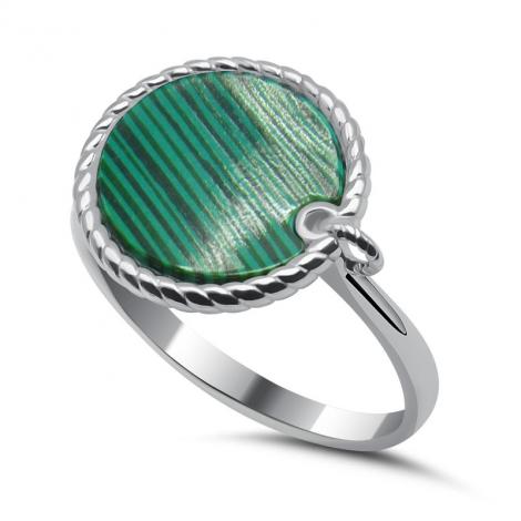 Кольцо, вставка: малахит пр., арт.:2111331240, SilverWings, рис. 1