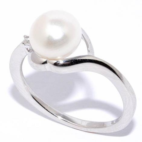 Кольцо, вставка: жемчуг (культ.), куб.цирконий, арт.:21ar2992za-148, SilverWings, рис. 1