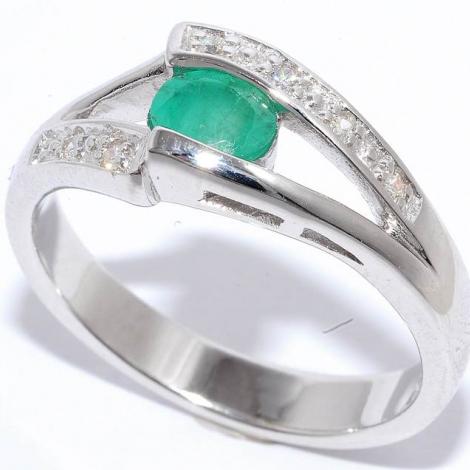 Кольцо, вставка: берилл, куб.цирконий, арт.:21gre1855-69, SilverWings, рис. 1