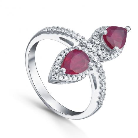 Кольцо, вставка: корунд (руб.), куб.цирконий, арт.:21knys1485-155, SilverWings, рис. 1