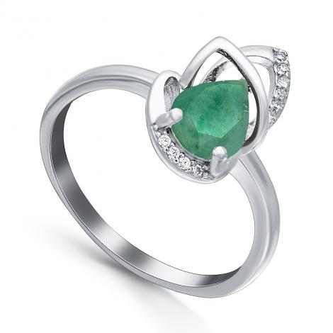 Кольцо, вставка: берилл, куб.цирконий, арт.:21knys1489-155, SilverWings, рис. 1