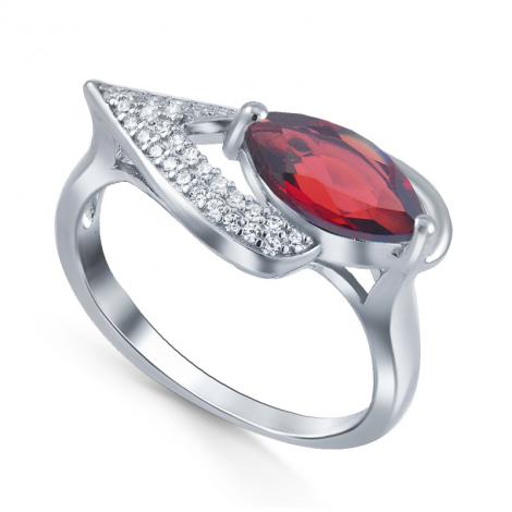 Кольцо, вставка: гранат, куб.цирконий, арт.:21knys1543-155, SilverWings, рис. 1