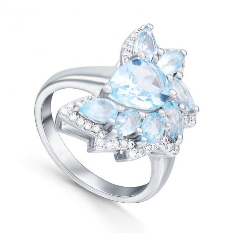Кольцо, вставка: топаз, куб.цирконий, арт.:21knys1619-155, SilverWings, рис. 1