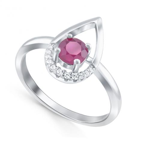 Кольцо, вставка: корунд (руб.), куб.цирконий, арт.:21knys1732-155, SilverWings, рис. 1