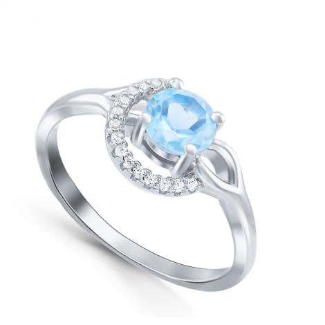 Кольцо, вставка: топаз, куб.цирконий, арт.:21knys1819-155, SilverWings, рис. 1