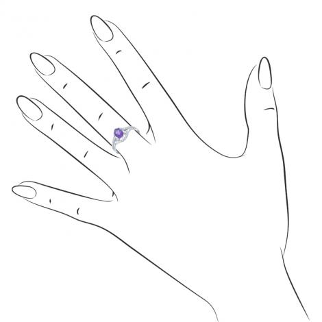 Кольцо, вставка: аметист, куб.цирконий, арт.:21knys1903-155, SilverWings, рис. 2