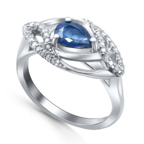 Кольцо, вставка: корунд (сапф.), куб.цирконий, арт.:21knys2315-155, SilverWings, рис. 1