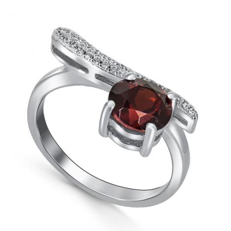 Кольцо, вставка: гранат, куб.цирконий, арт.:21knys985-155, SilverWings, рис. 1
