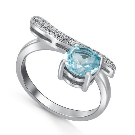 Кольцо, вставка: топаз, куб.цирконий, арт.:21knys985-155, SilverWings, рис. 1