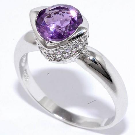 Кольцо, вставка: аметист, куб.цирконий, арт.:21ppr1727-114, SilverWings, рис. 1