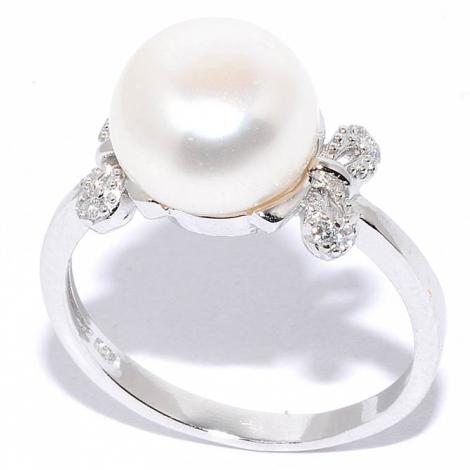 Кольцо, вставка: жемчуг (культ.), куб.цирконий, арт.:21qsibb00630a-19, SilverWings, рис. 1