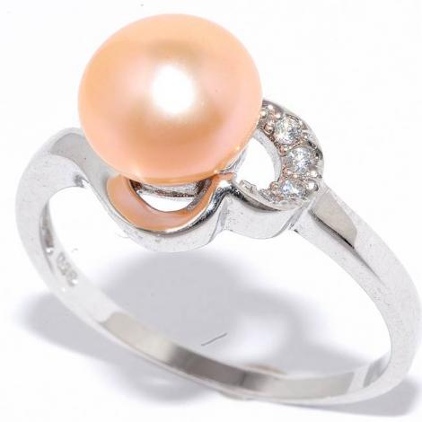 Кольцо, вставка: жемчуг (культ.), куб.цирконий, арт.:21qsibb00631o-19-98, SilverWings, рис. 1
