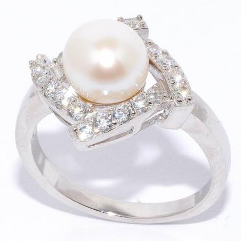 Кольцо, вставка: жемчуг (культ.), куб.цирконий, арт.:21qsibb00632a-19, SilverWings, рис. 1
