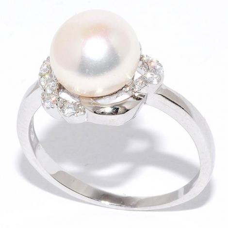 Кольцо, вставка: жемчуг (культ.), куб.цирконий, арт.:21qsibb00639a-19-1, SilverWings, рис. 1
