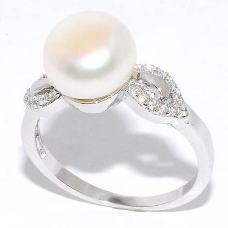 Кольцо, вставка: жемчуг (культ.), куб.цирконий, арт.:21qsibb00664a-19, SilverWings, рис. 1