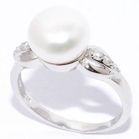 Кольцо, вставка: жемчуг (культ.), куб.цирконий, арт.:21qsibb00702a-19-99, SilverWings, рис. 1