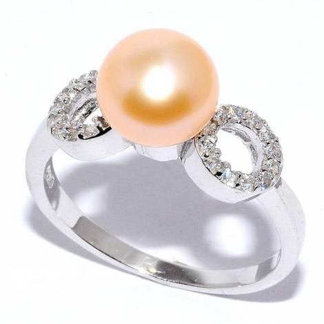 Кольцо, вставка: жемчуг (культ.), куб.цирконий, арт.:21qsiud00928o-19, SilverWings, рис. 1