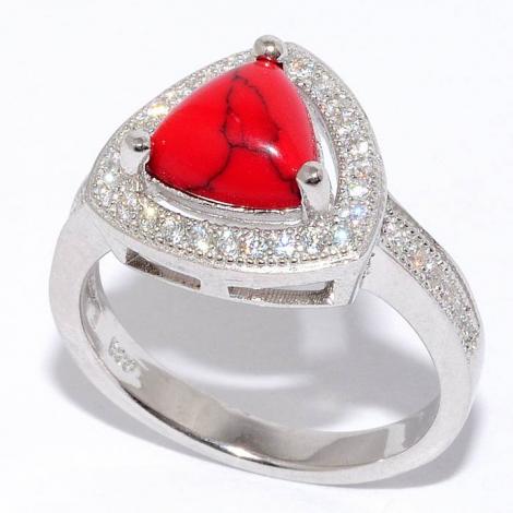 Кольцо, вставка: коралл пр., куб.цирконий, арт.:21qspmi00825-19, SilverWings, рис. 1
