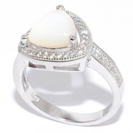 Кольцо, вставка: перламутр, куб.цирконий, арт.:21qspmi00825a-19, SilverWings, рис. 1