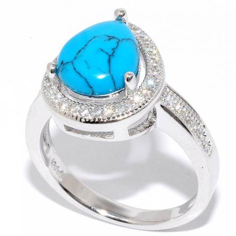 Кольцо, вставка: бирюза пр., куб.цирконий, арт.:21qspmi01118-19, SilverWings, рис. 1