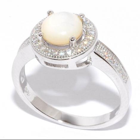 Кольцо, вставка: перламутр, куб.цирконий, арт.:21qspmi01119a-19, SilverWings, рис. 1