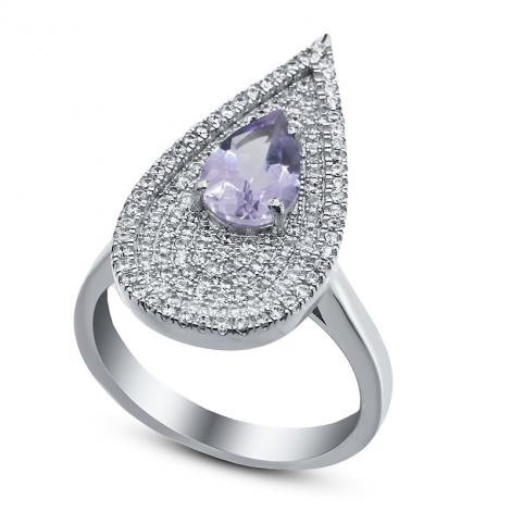 Кольцо, вставка: аметист, куб.цирконий, арт.:21qsrgg00610-19-115, SilverWings, рис. 1