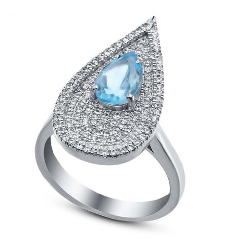 Кольцо, вставка: топаз, куб.цирконий, арт.:21qsrgg00610-19-120, SilverWings, рис. 1