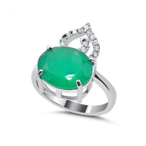 Кольцо, вставка: агат, куб.цирконий, арт.:21qsrjk01379-19, SilverWings, рис. 1