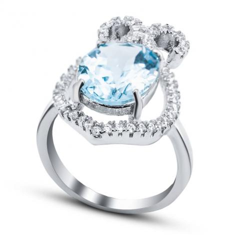 Кольцо, вставка: топаз, куб.цирконий, арт.:21qsrjk01402-19, SilverWings, рис. 1