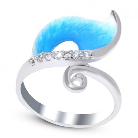 Кольцо, вставка: эмаль, куб.цирконий, арт.:21r1109-cze-rrn-141, SilverWings, рис. 1