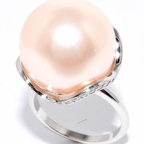 Кольцо, вставка: майорика, куб.цирконий, арт.:21r1844cro220o-133, SilverWings, рис. 1