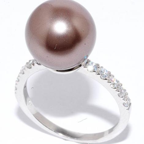 Кольцо, вставка: майорика, куб.цирконий, арт.:21r1895cbr214p-133, SilverWings, рис. 1